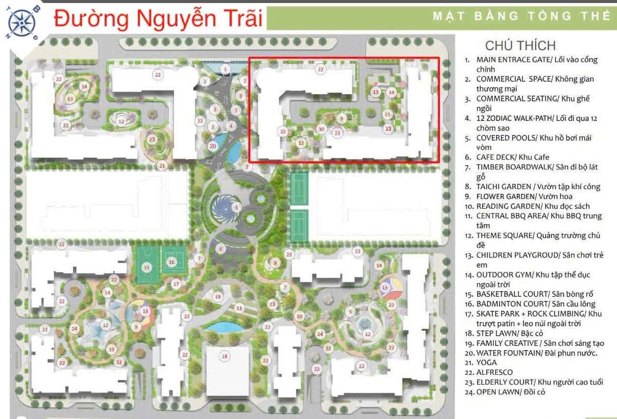 Mặt bằng tổng thể dự án lumiere nguyễn trãi